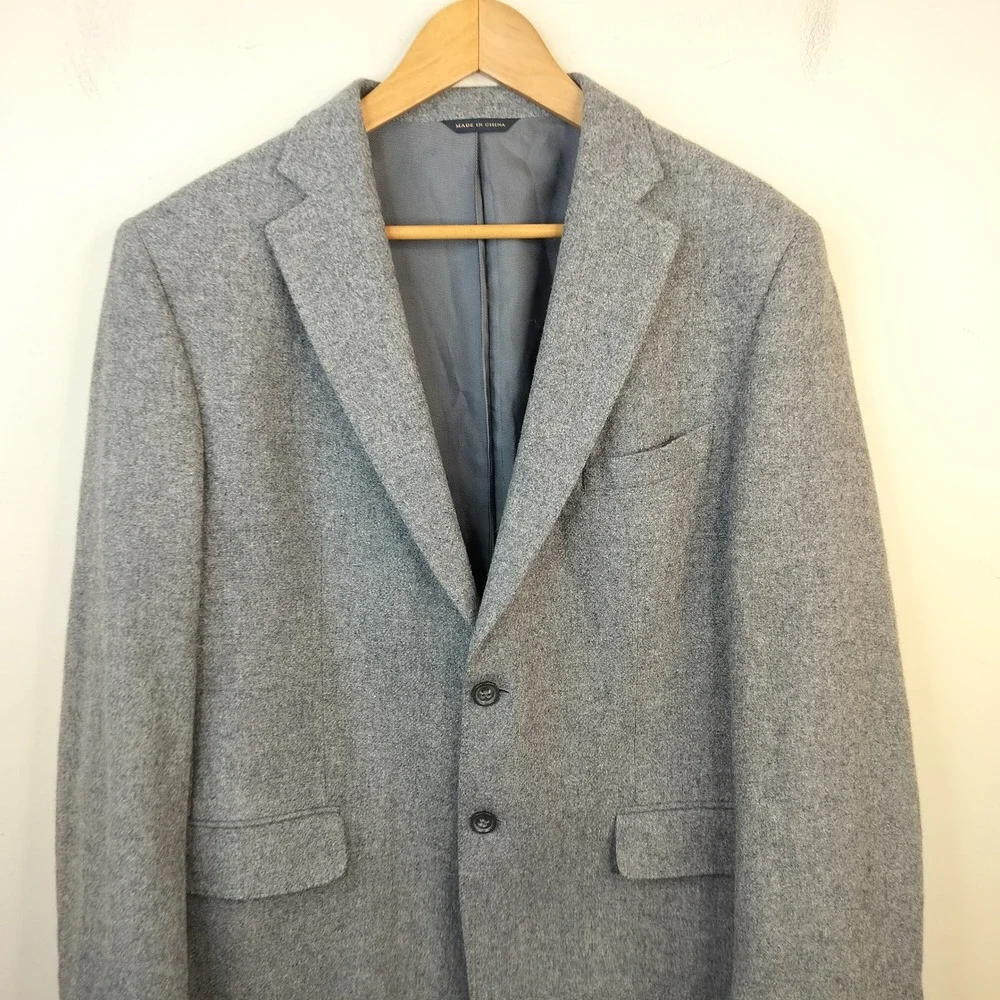 Banana Republic Modern Fit Wool Blazer 42R Mens Double Vent Professional Grey